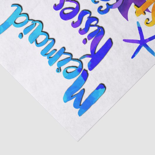 Zeemeermin Kisses & Starfish Wishes Waterverf Beac Tissuepapier (Detail)