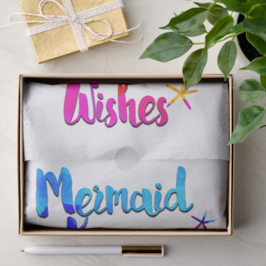 Zeemeermin Kisses & Starfish Wishes Waterverf Beac Tissuepapier (Geschenk)