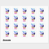 Zeemeermin Kisses & Starfish Wishes Waterverf Beac Vierkante Sticker (Vel)