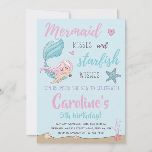 Zeemeermin Kisses Starfish Wust elke dag van de le Kaart (Voorkant)