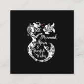 Zeemeermin Kisses Zeester Wensen Mandala Mermai Zw Vierkante Visitekaartje (Voorkant)