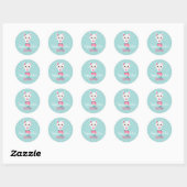 Zeemeermin Kitty Verjaardagsfeestje Ronde Sticker (Vel)