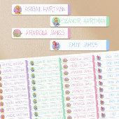 Zeemeermin Kleur Coded Meisje Waterdichte Naam Labels