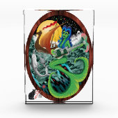 Zeemeermin Kleur Illustratie Acryl Blok (Voorkant)