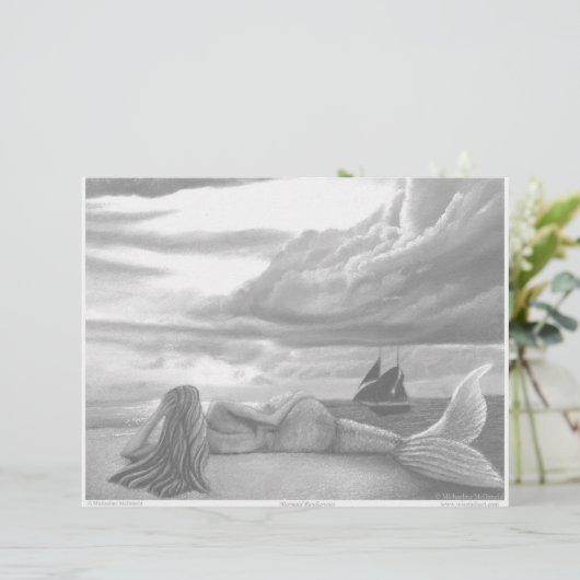 Zeemeermin Kleurplaat (Staand voorkant)