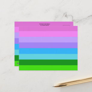 Zeemeermin Kleurstrepen Briefkaart