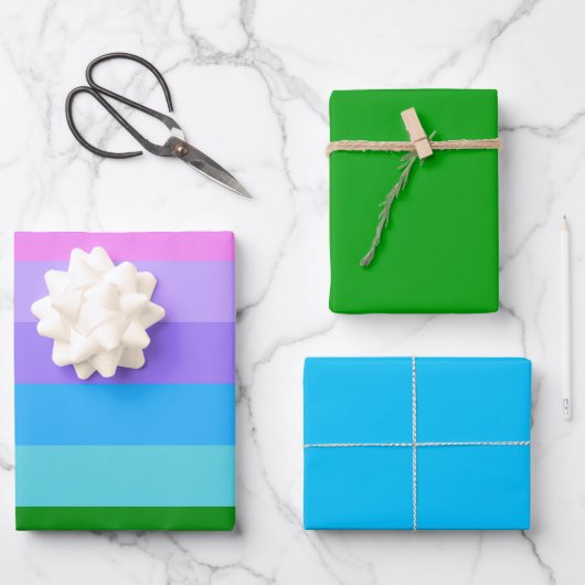 Zeemeermin Kleurstrepen Inpakpapier Vel (Voorkant)