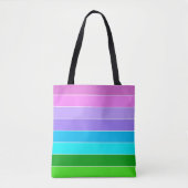 Zeemeermin Kleurstrepen Tote Bag (Voorkant)