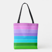 Zeemeermin Kleurstrepen Tote Bag (Achterkant)