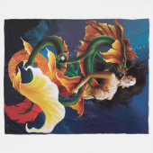 Zeemeermin Koi Dragon Fantasy Fleece Deken (Voorkant (Horizontaal))
