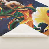 Zeemeermin Koi Dragon Fantasy Sherpa Deken (3/4)
