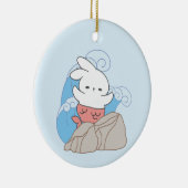 Zeemeermin konijn avonturen een plons van de zomer keramisch ornament (Rechts)