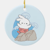 Zeemeermin konijn avonturen een plons van de zomer keramisch ornament (Achterkant)