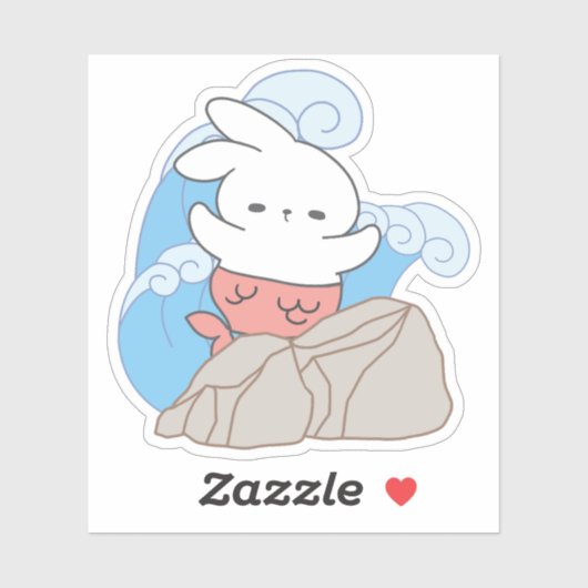 Zeemeermin konijn avonturen een plons van de zomer sticker (Vel)