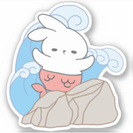 Zeemeermin konijn avonturen een plons van de zomer sticker