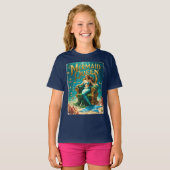  Zeemeermin Koningin Meisjes Retro Ocean Princess T-shirt (Voorkant volledig)