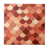 Zeemeermin, koper, bruin, room en tan tegeltje (Voorkant)