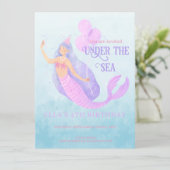 Zeemeermin krachtens de uitnodiging van de Birthda (Staand voorkant)