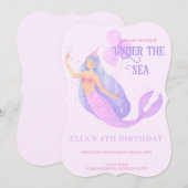 Zeemeermin krachtens de uitnodiging van de Birthda (Voorkant / Achterkant)