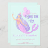 Zeemeermin krachtens de uitnodiging van de Birthda (Voorkant / Achterkant)