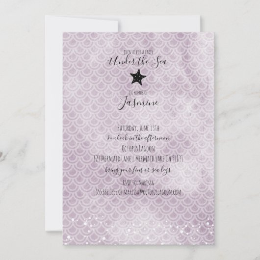 Zeemeermin krachtens de uitnodiging van de Birthda (Voorkant)