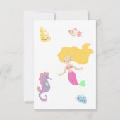 Zeemeermin krachtens de uitnodiging van de Birthda (Achterkant)