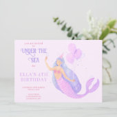 Zeemeermin krachtens de uitnodiging van de Birthda (Staand voorkant)