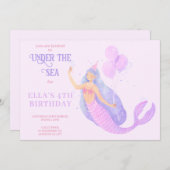 Zeemeermin krachtens de uitnodiging van de Birthda (Voorkant / Achterkant)