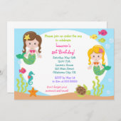 Zeemeermin krachtens de uitnodiging van de Birthda (Voorkant / Achterkant)