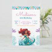 Zeemeermin krachtens de uitnodiging van de Birthda (Staand voorkant)