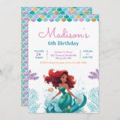 Zeemeermin krachtens de uitnodiging van de Birthda (Voorkant / Achterkant)