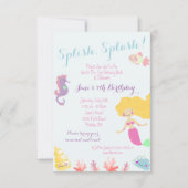 Zeemeermin krachtens de uitnodiging van de Birthda (Voorkant)