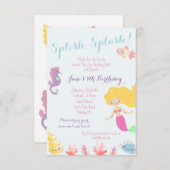 Zeemeermin krachtens de uitnodiging van de Birthda (Voorkant / Achterkant)