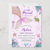 Zeemeermin krachtens Zee 1e verjaardag Kaart (Voorkant)