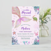 Zeemeermin krachtens Zee 1e verjaardag Kaart (Staand voorkant)