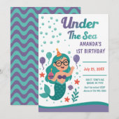 Zeemeermin krachtens Zee 1e verjaardag Kaart (Voorkant / Achterkant)