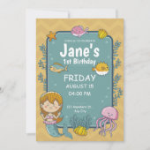 Zeemeermin krachtens Zee 1e verjaardag Kaart (Voorkant)