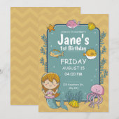 Zeemeermin krachtens Zee 1e verjaardag Kaart (Voorkant / Achterkant)