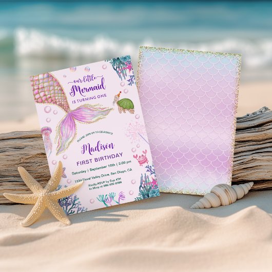 Zeemeermin krachtens Zee 1e verjaardag Kaart