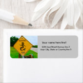 Zeemeermin kruising verkeersbord etiket (Insitu)