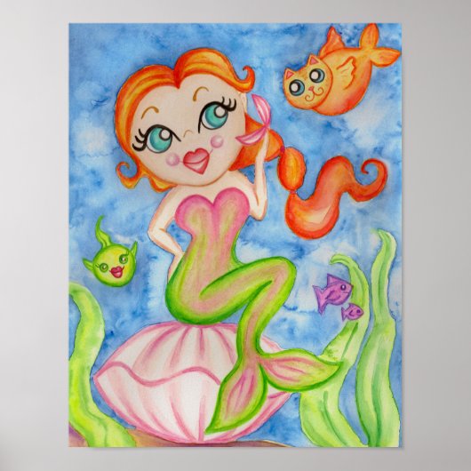 Zeemeermin Kunst Poster Print (Voorkant)