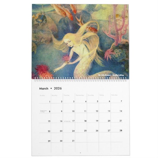  Zeemeermin Kunstkalender Kalender (Mar 2026)