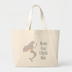 Zeemeermin Kussen Grote Tote Bag