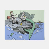 Zeemeermin kust schattig cartoon strand kind kunst deurmat (Voorkant)