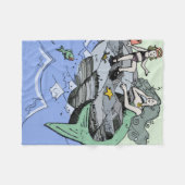 Zeemeermin kust schattig cartoon strand kind kunst fleece deken (Voorkant (Horizontaal))