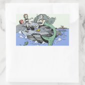 Zeemeermin kust schattig cartoon strand kind kunst rechthoekige sticker (Tas)