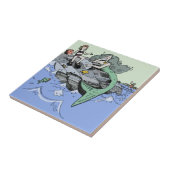 Zeemeermin kust schattig cartoon strand kind kunst tegeltje (Zijkant)