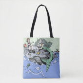 Zeemeermin kust schattig cartoon strand kind kunst tote bag (Voorkant)