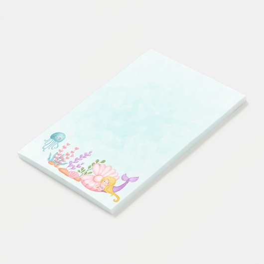 Zeemeermin & Kwallen Onder het Zee Waterverf Post- Post-it® Notes (Schuin)