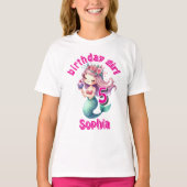 Zeemeermin leeftijd geboortenaam t-shirt (Voorkant)